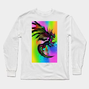 Colorful Hippie Anime Dragon Long Sleeve T-Shirt